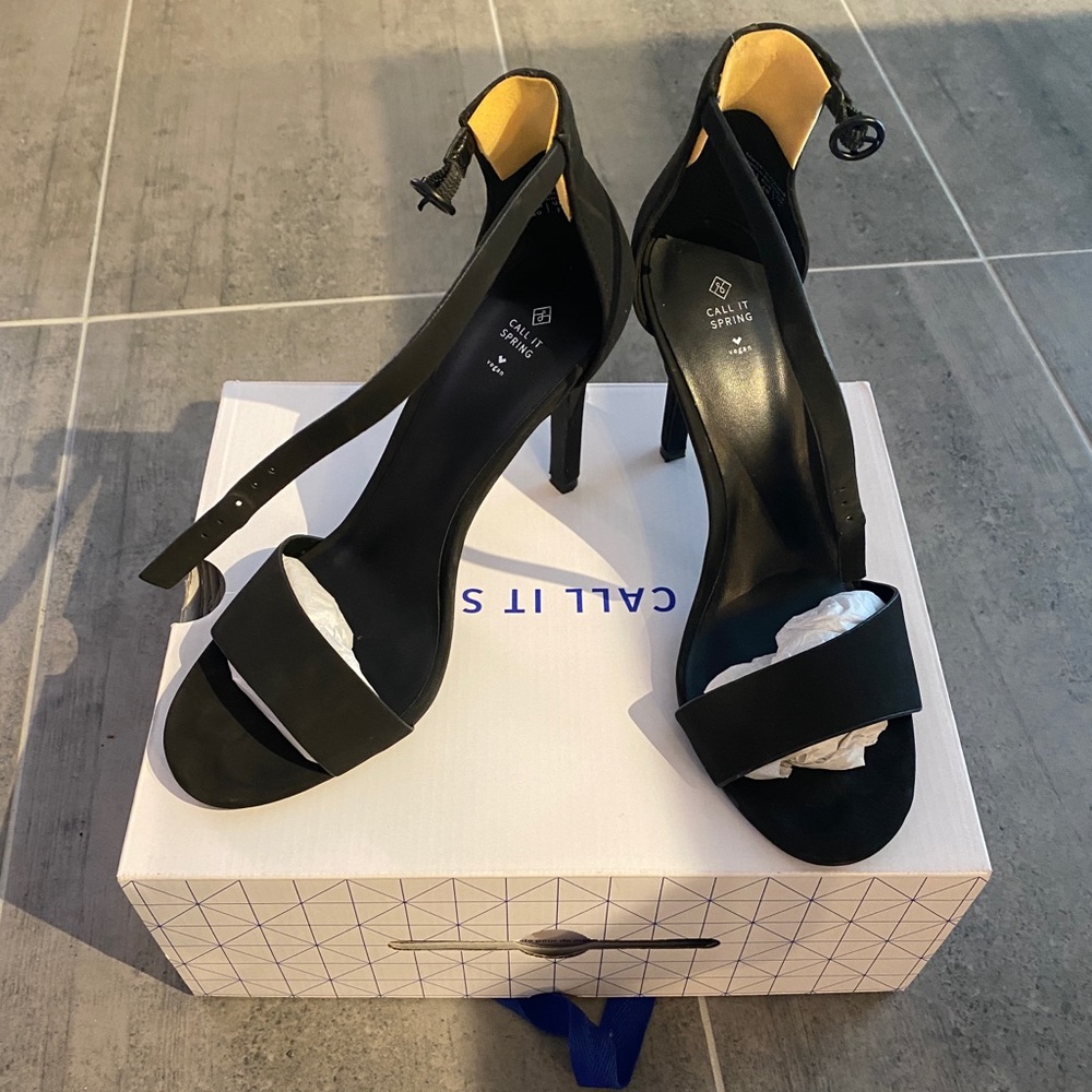 Black suede high heels
